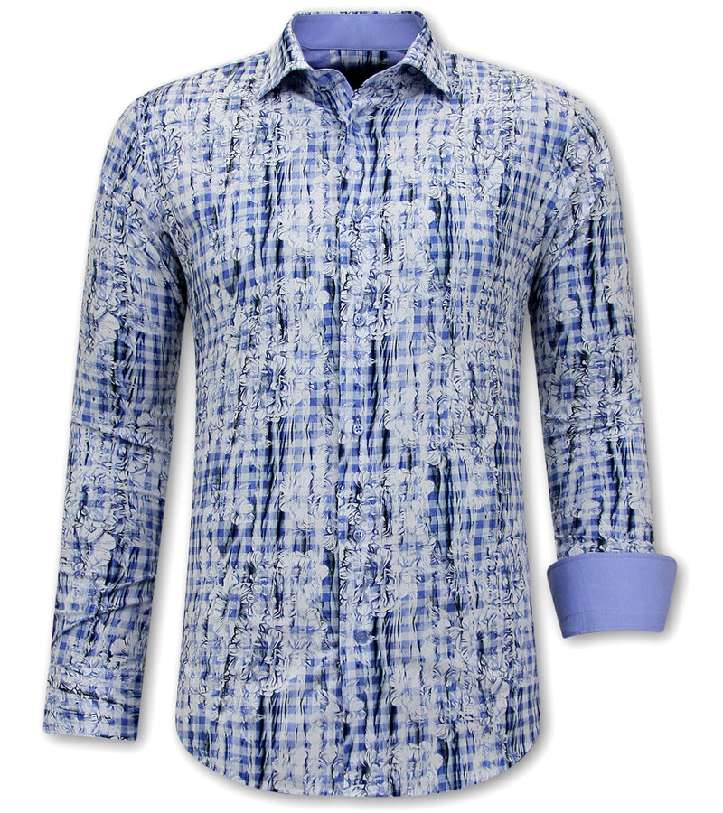 Gentile Bellini Flower Printed Shirts Men - 3116 - Blue