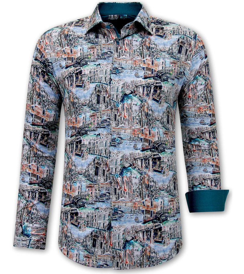 Gentile Bellini Men's Painting Art Shirts - 3117 - Green