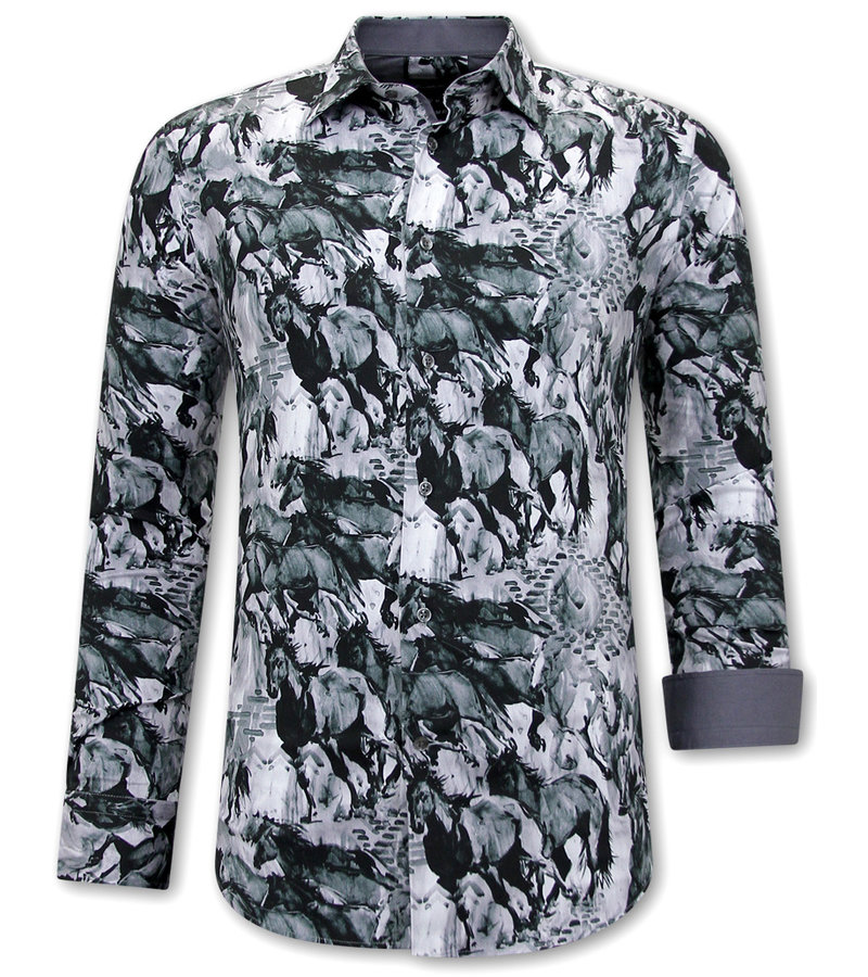 Gentile Bellini Animal Printed Blouse Men - 3119 - Grey