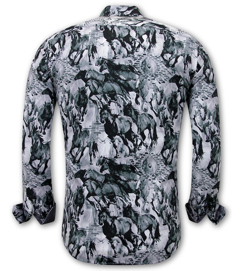 Gentile Bellini Animal Printed Blouse Men - 3119 - Grey