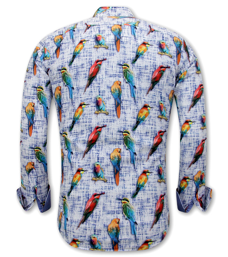 Gentile Bellini Bird Printed Shirts - 3122 - Blue