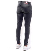 True Rise Men's Slim Fit Paint Splash Trousers - DC-054 - Grey