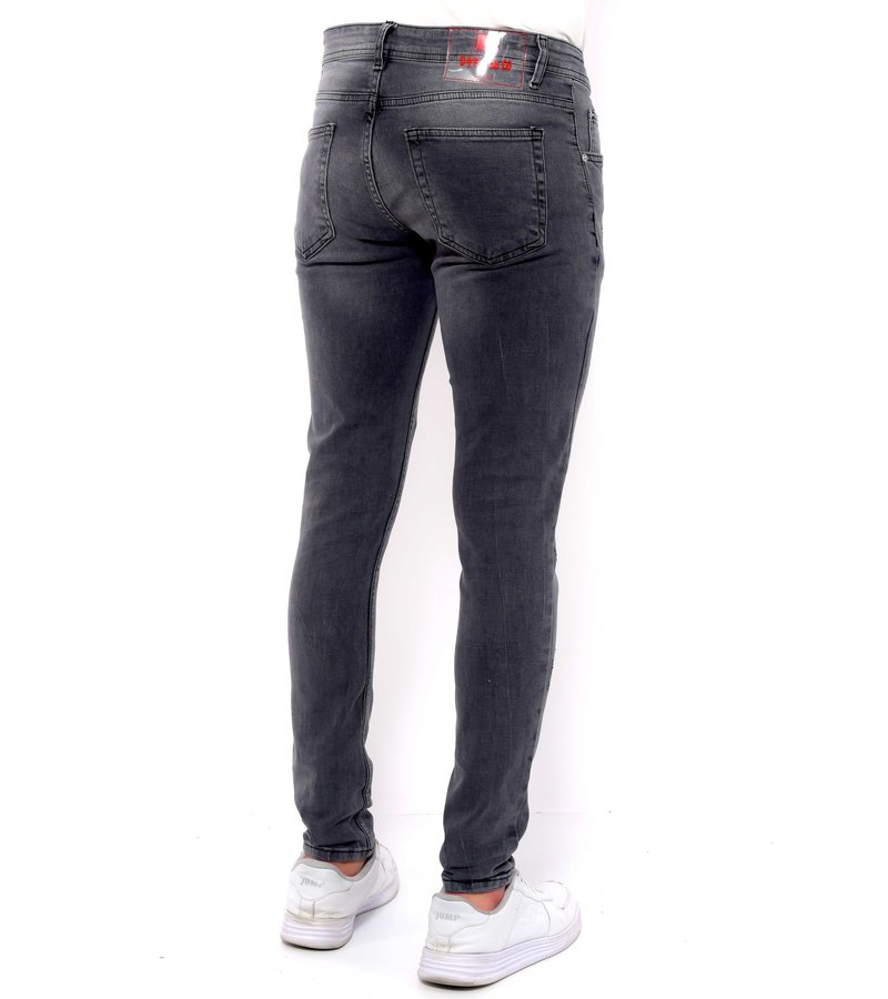 True Rise Men's Slim Fit Paint Splash Trousers - DC-054 - Grey