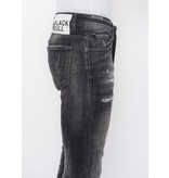 Local Fanatic Stonewashed Ripped Men Jeans Slim Fit - 1085 - Black