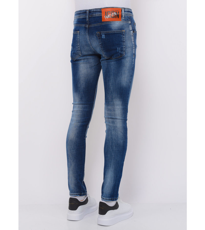 Local Fanatic Blue Stone Washed Jeans Man Slim Fit - 1076 - Blue