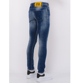 Local Fanatic Paint Splash Ripped Jeans Men Slim Fit -1071- Blue
