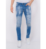 Local Fanatic Blue Ripped SkaterJeans Men Slim Fit - 1078