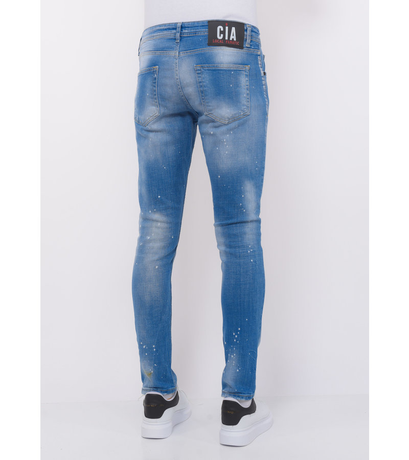 Local Fanatic Blue Ripped SkaterJeans Men Slim Fit - 1078