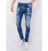 Local Fanatic Blue Ripped Stretch Jeans Men Slim Fit -1080 - Blau