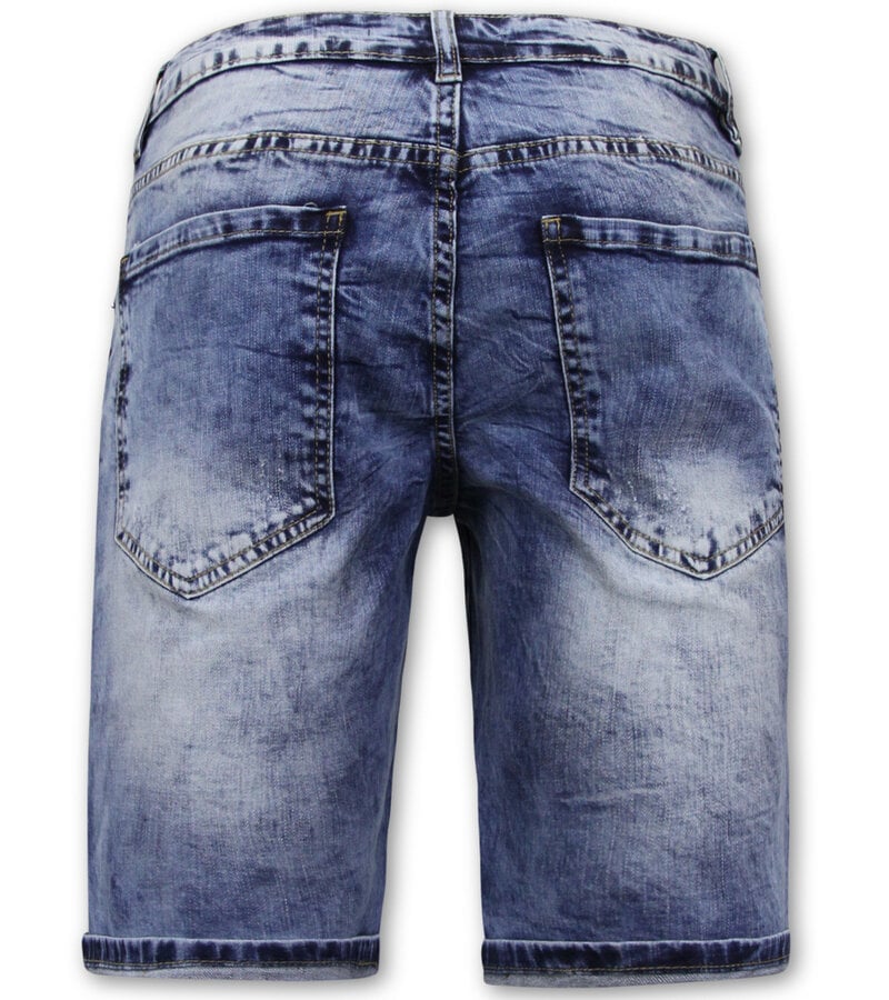 Enos Short Jeans Men Stretch  Denim Short - Blue