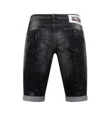 Local Fanatic Paint Splatter Destroy Shorts Stonewash Men - Slim Fit -1084- Black