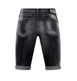 Local Fanatic Distressed Short Stonewash Men - Slim Fit -1087- Black