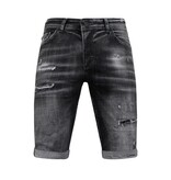 Local Fanatic  Stonewashed Ripped Men's Short  Slim Fit -1085- Black