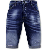 Local Fanatic Blue Ripped Shorts Men  Slim Fit -1081- Blue