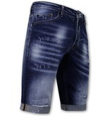 Local Fanatic Blue Ripped Shorts Men  Slim Fit -1081- Blue