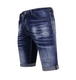 Local Fanatic Blue Ripped Shorts Men  Slim Fit -1081- Blue