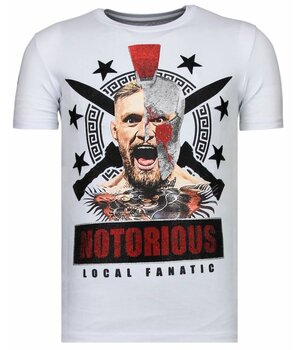 Local Fanatic Conor Notorious Warrior - Rhinestone T-shirt - White