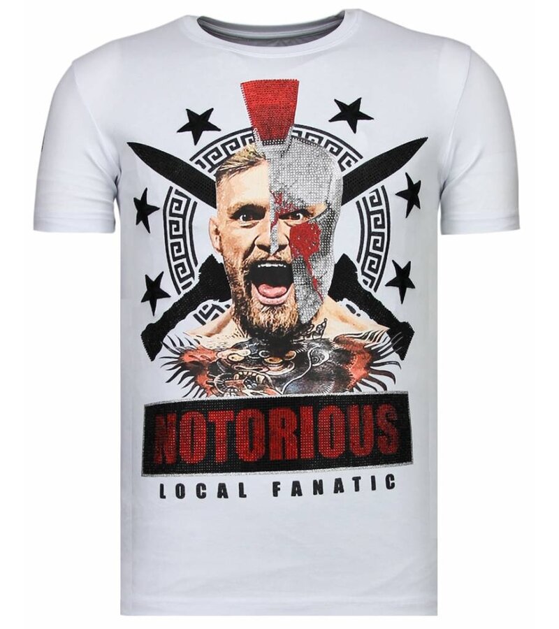 Local Fanatic Conor Notorious Warrior - Rhinestone T-shirt - White