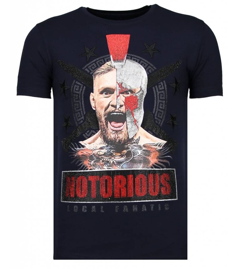 Local Fanatic Conor Notorious Warrior - Rhinestone T-shirt - Navy