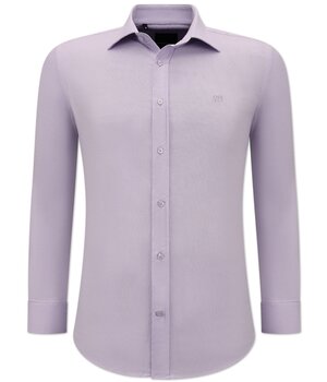 Gentile Bellini Tailored Men's Plain Oxford Shirt - 3128 - Purple