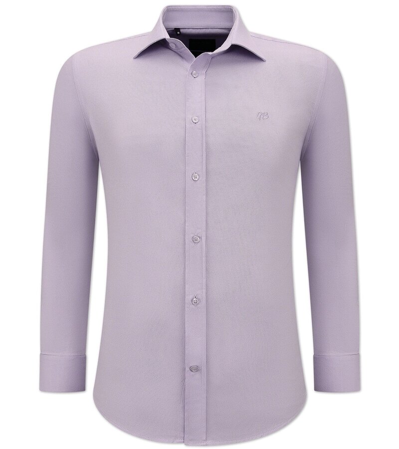 Gentile Bellini Tailored Men's Plain Oxford Shirt - 3128 - Purple