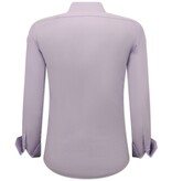 Gentile Bellini Tailored Men's Plain Oxford Shirt - 3128 - Purple