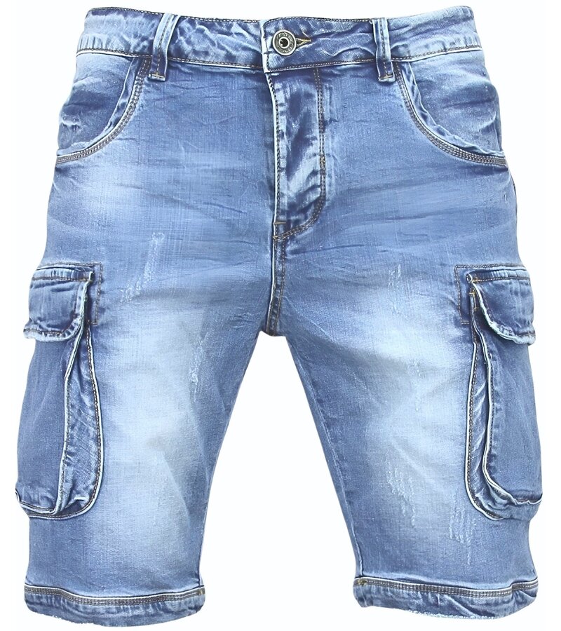 Local Fanatic Men's Short Jeans - Jeans Shorts with Pockets -1088 - Blue