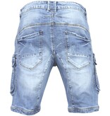 Local Fanatic Men's Short Jeans - Jeans Shorts with Pockets -1088 - Blue