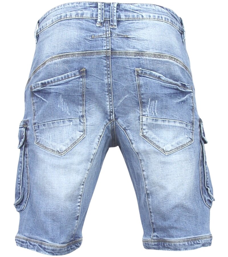 Local Fanatic Men's Short Jeans - Jeans Shorts with Pockets -1088 - Blue