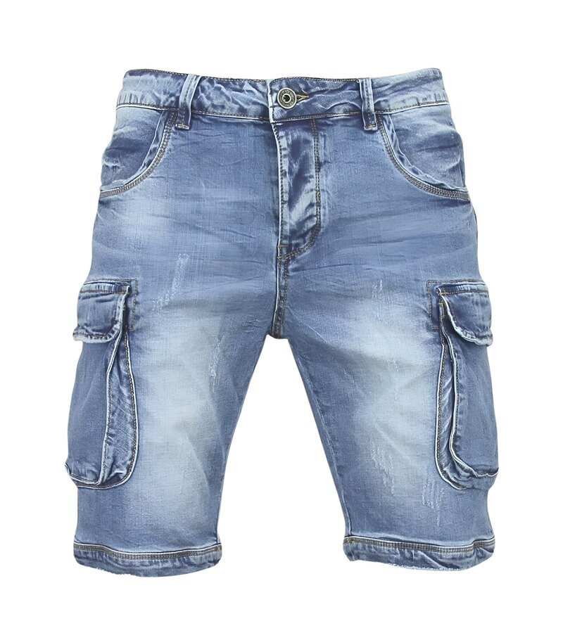 Local Fanatic Men's Short Jeans - Jeans Shorts with Pockets -1088 - Blue