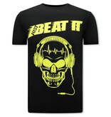 Local Fanatic Just Beat It  Print Men T-shirt - Black