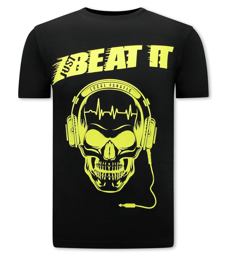 Local Fanatic Just Beat It  Print Men T-shirt - Black