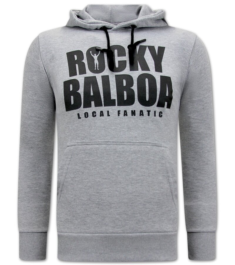 Local Fanatic Rocky Balboa Men Hoodie - Grey