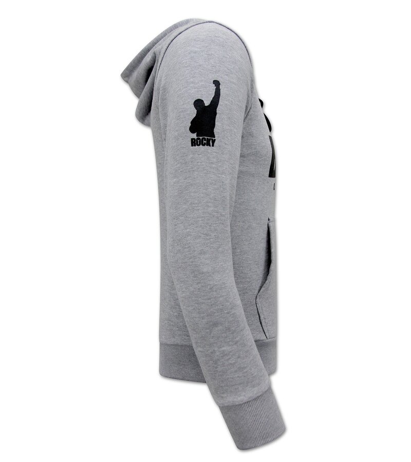 Local Fanatic Rocky Balboa Men Hoodie - Grey