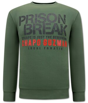 Local Fanatic Chapo Guzman Prison Break Sweater - Green