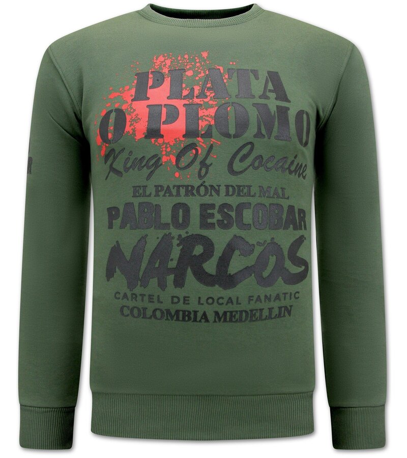 Local Fanatic Pablo Escobar - El Patron Men's Sweater - Green
