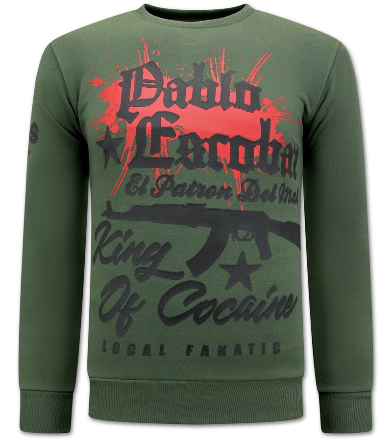 Local Fanatic The King Of Cocaine  Men Sweater - Green