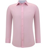 Gentile Bellini Mens Longsleeve Shirts - Plain Slim Fit - Pink