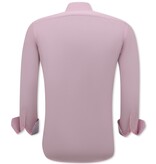 Gentile Bellini Mens Longsleeve Shirts - Plain Slim Fit - Pink