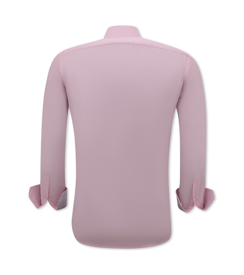 Gentile Bellini Mens Longsleeve Shirts - Plain Slim Fit - Pink