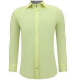 Gentile Bellini Men's Clean Stylish Shirt - Slim Fit Blouse Stretch - Yellow