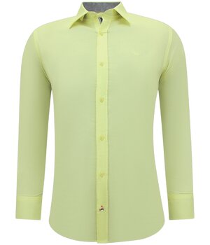 Gentile Bellini Men's Clean Stylish Shirt - Slim Fit Blouse Stretch - Yellow