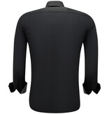 Gentile Bellini Business Shirt For Men - Slim Fit Blouse Stretch - Black