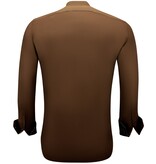 Gentile Bellini Men's Business Shirts - SlimFit Stretch Shirt - Brown