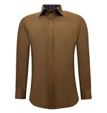Gentile Bellini Men's Business Shirts - SlimFit Stretch Shirt - Brown