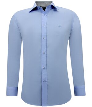 Gentile Bellini Business Shirts - Slim Fit Blouse Stretch - Blue