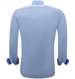 Gentile Bellini Business Shirts - Slim Fit Blouse Stretch - Blue