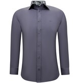 Gentile Bellini Business Shirts - Slim Fit Stretch Blouse - Grey