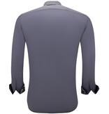 Gentile Bellini Business Shirts - Slim Fit Stretch Blouse - Grey