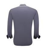 Gentile Bellini Business Shirts - Slim Fit Stretch Blouse - Grey